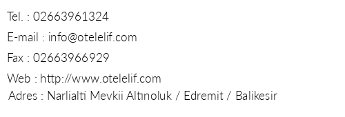 Club Elif Hotel telefon numaralar, faks, e-mail, posta adresi ve iletiim bilgileri